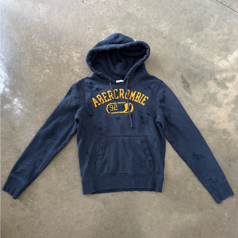 Abercrombie & Fitch Custom Destroyed Navy Hoodie